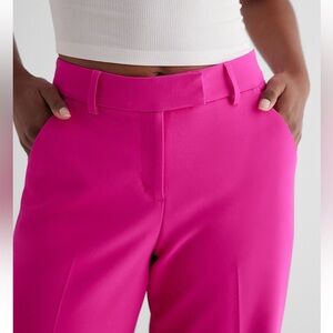 Hot pink mid rise trousers